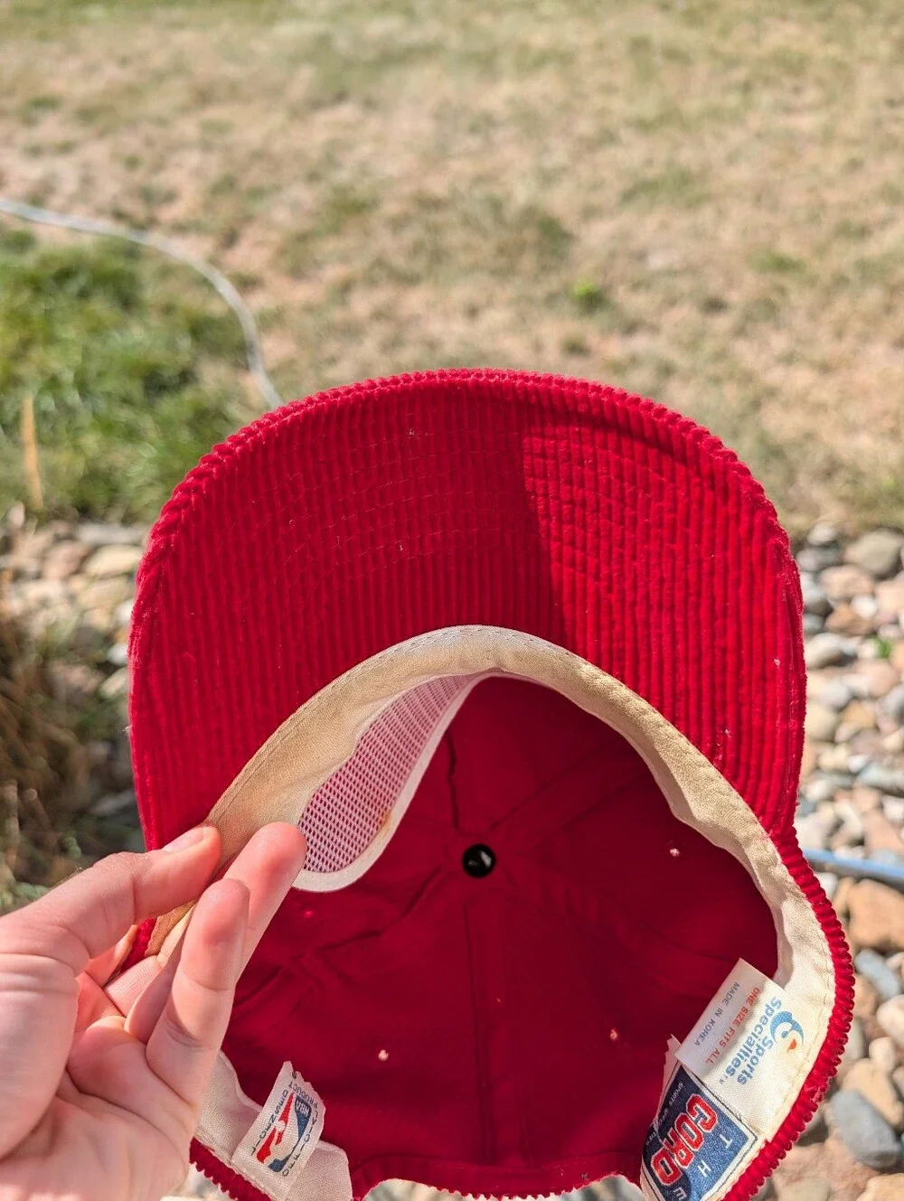 Rare Vintage Philadelphia Sixers Red White Corduroy Hat Retro NBA Snapback Vtg
